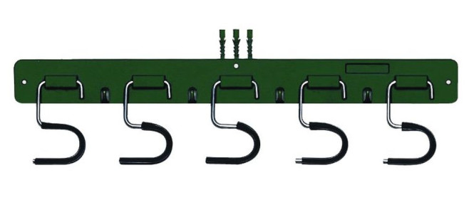 SIENA GARDEN Geräteleiste PVC 5 Haken grün 5 inkl. Befestigungsmaterial mit 5 verzinkten Haltern