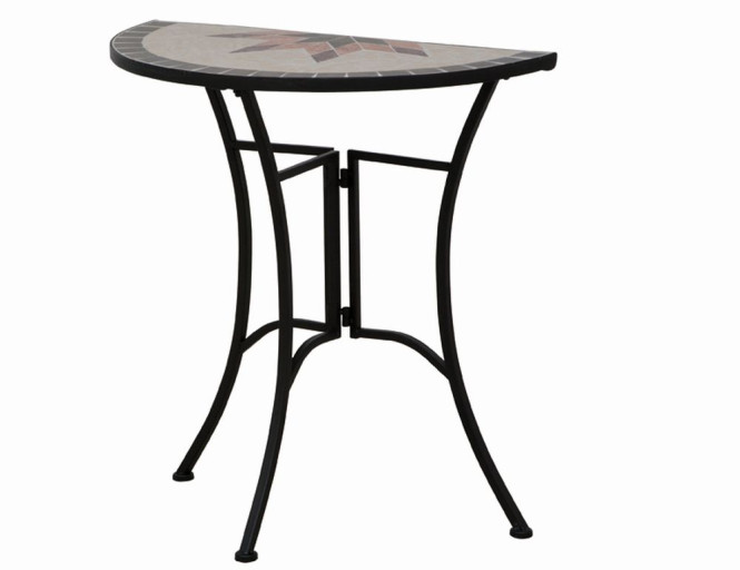 *NEU*: Gartentisch “Stella” aus Eisen mit Mosaik-Optik, schwarz