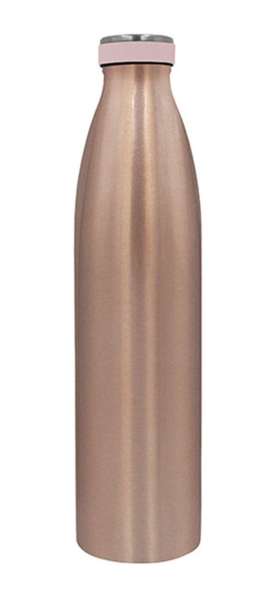 Steuber Edelstahl Thermo Trinkflasche 1000 ml doppelwandige Isolierflasche mit auslaufsicherem Deckel, Rosegold