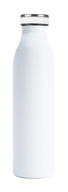 Steuber Thermoflasche 500 ml doppelwandig Edelstahl, auslaufsicherer Deckel, metallic weiß
