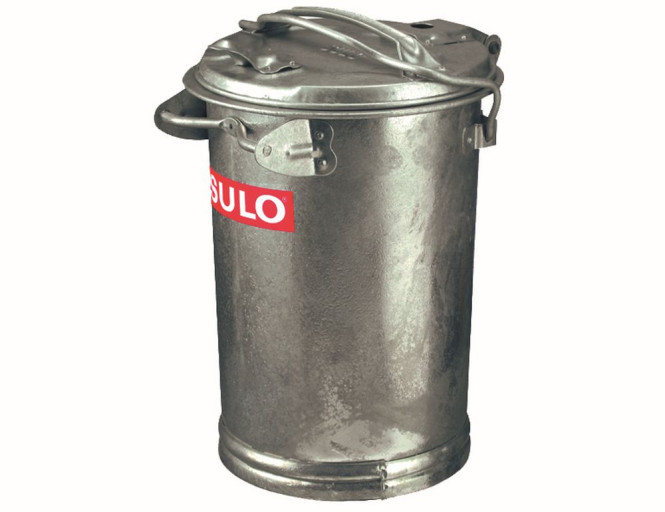 SULO Mülleimer, Abfalleimer, Mülltonne, verzinkt, 35 l, aus Metall