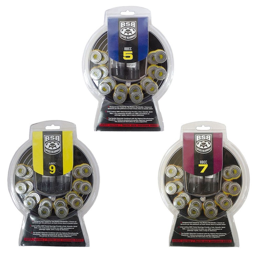 16 Teile Set doppelt stahlbeschichtet BSB- Lager Inliner ABEC 5 Hockey. 