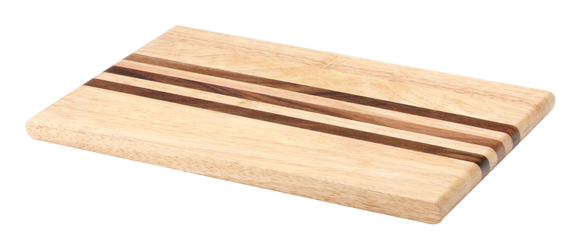 Continenta Gummibaumholz Schneidebrett mit integrierten Akazienholz-Streifen,  Tranchierbrett, erhältlich in verschiedenen Größen