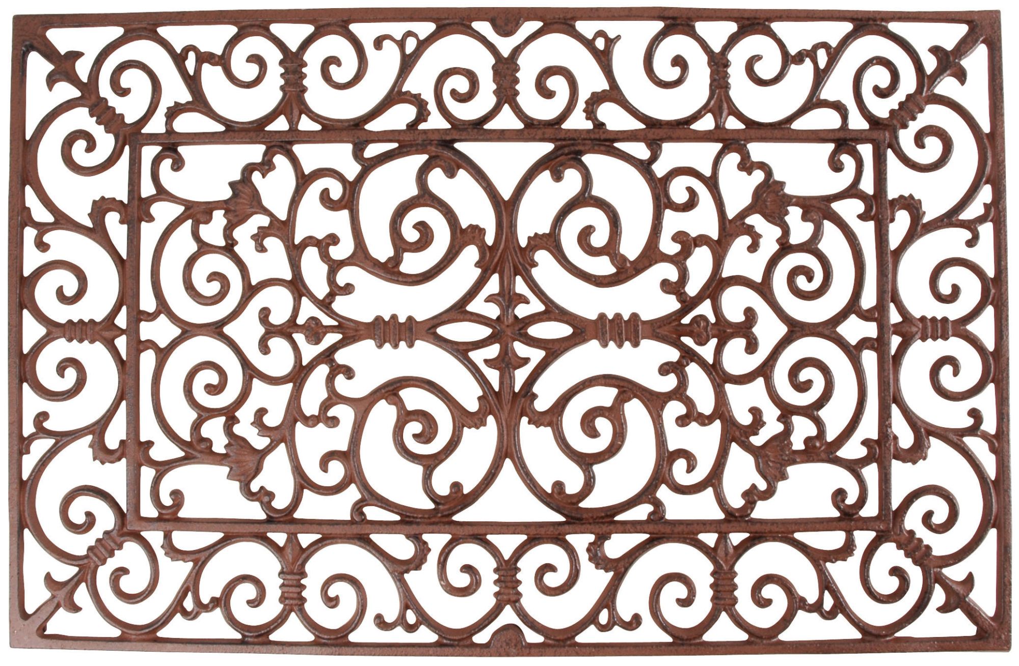 Esschert Design Schmutzfangmatte, Fußmatte in antik aus Gusseisen,  rechteckig, ca. 72 cm x 46 cm