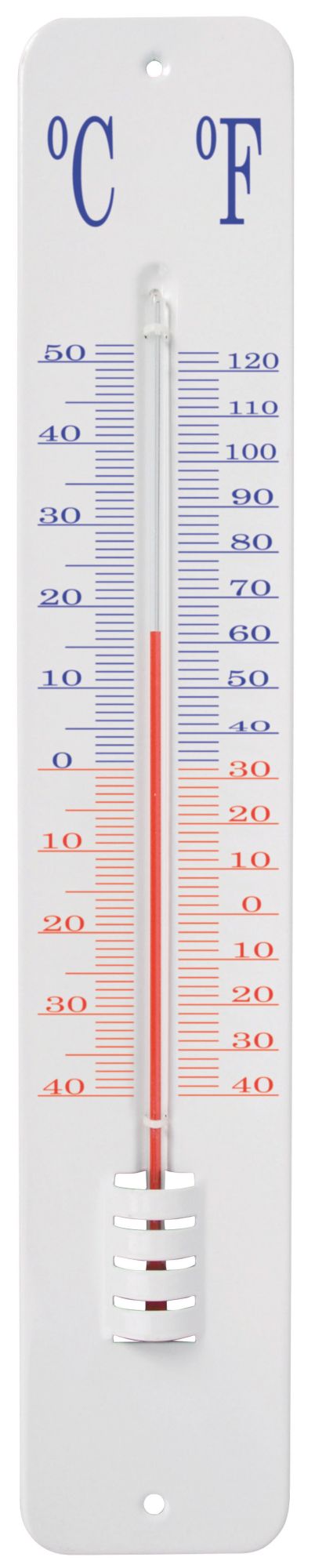 Esschert Design Thermometer, Temperaturmesser in weiß, Anzeige in  Fahrenheit und Celsius, ca. 8,1 cm x