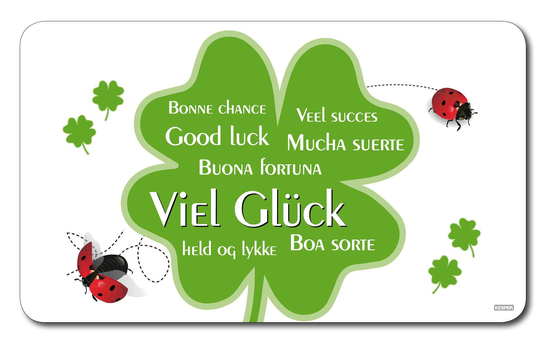 Kesper Frühstücksbrettchen aus Melamin, mit "Viel Glück" Motiv, 23,5 x