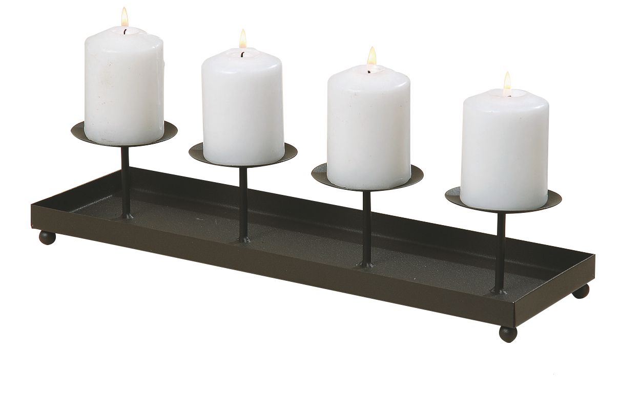 Rivanto® Kerzenhalter mit x 4-flammiger cm, Metall Kerzenständer, 40 Adventskranz, 12,5 Dorn